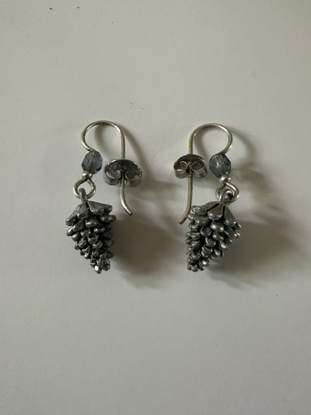 Silver-Tone Pinecone Earrings